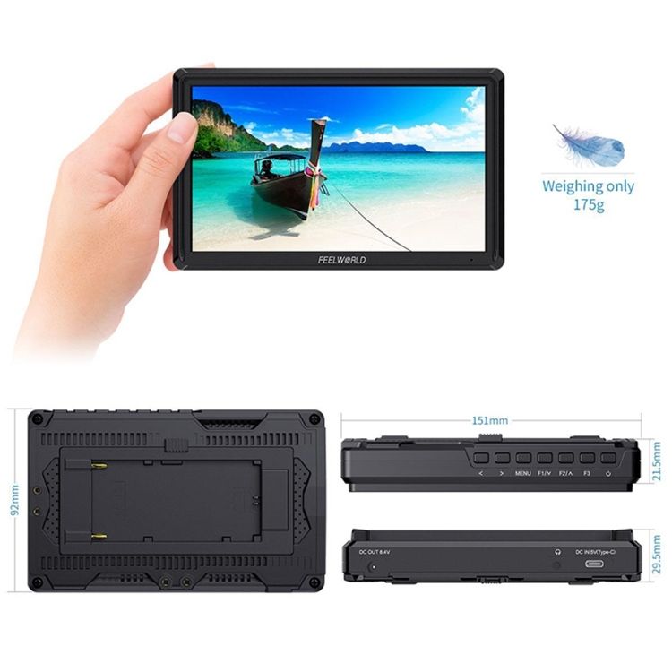 FEELWORLD FW568 V3 6 Inch 3D LUT DSLR Camera Field Monitor