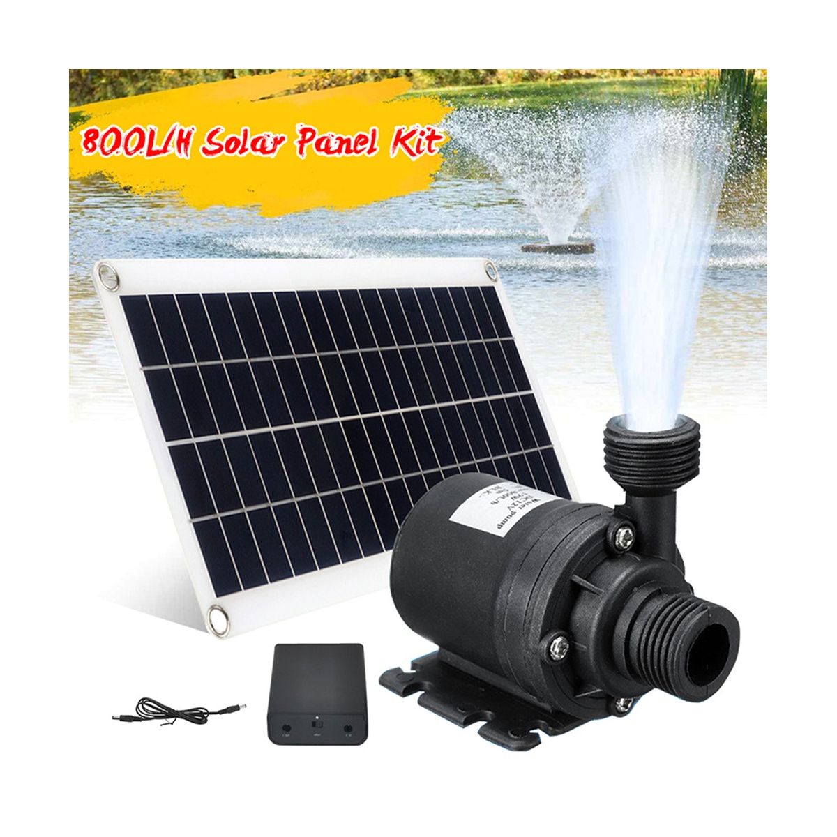 Solar Water Pump Solar Water Fountain Pump 50W 800LH 12V Low Noise Garden Family Water Fountain Irrigation Pump