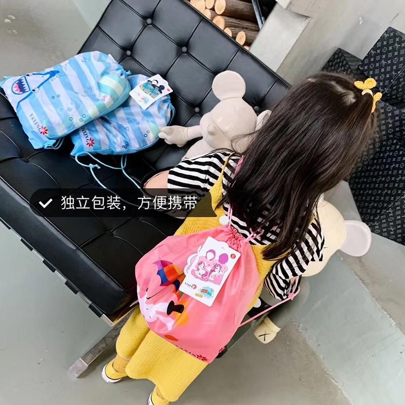 New Cartoon Bathrobe for Middle and Big Children Baby Wearable Pullover Hooded Bath Towel Children Water-Absorbing Bath Clothes Swimming Cloak