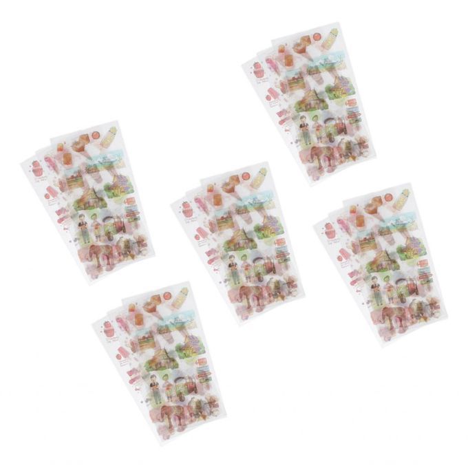 5 Sheets Leaves /Dogs/Food /City /Feather Sticker Washi Bangkok Food