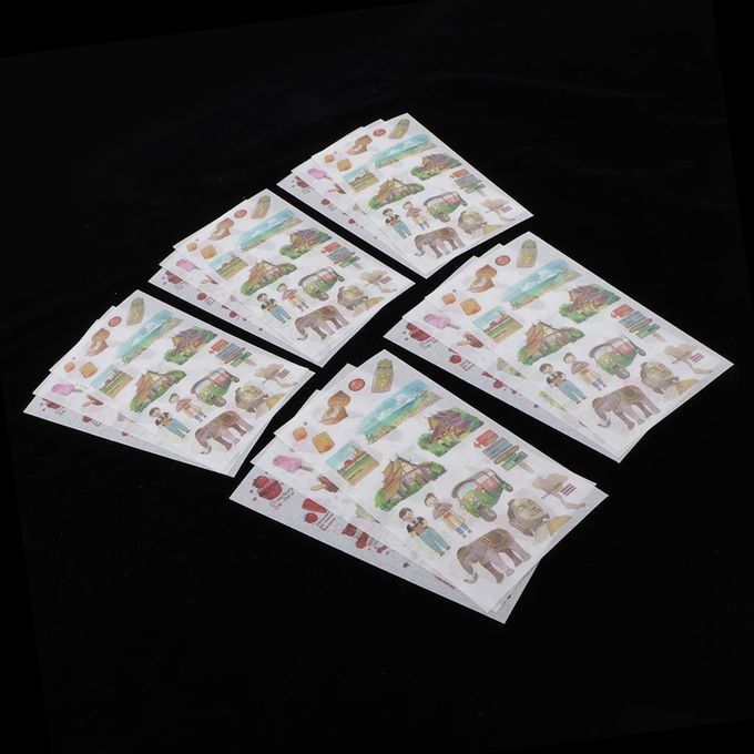 5 Sheets Leaves /Dogs/Food /City /Feather Sticker Washi Bangkok Food