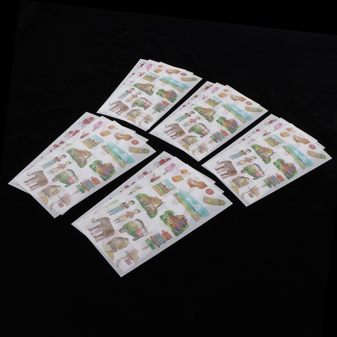 5 Sheets Leaves /Dogs/Food /City /Feather Sticker Washi Bangkok Food