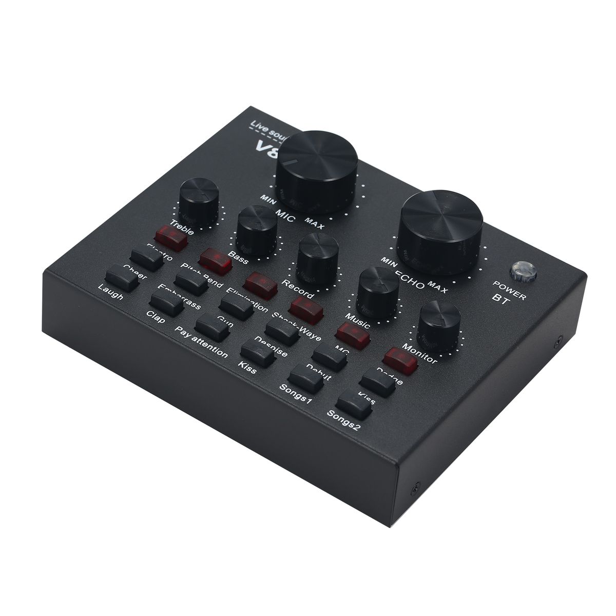 V8 External Sound Card USB Mobile Phone Microphone Live For