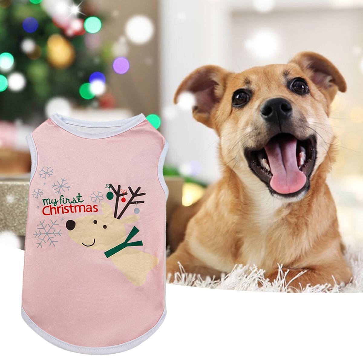 Pet Clothing Sleeveless Cute Dog Sweatshirts Pink