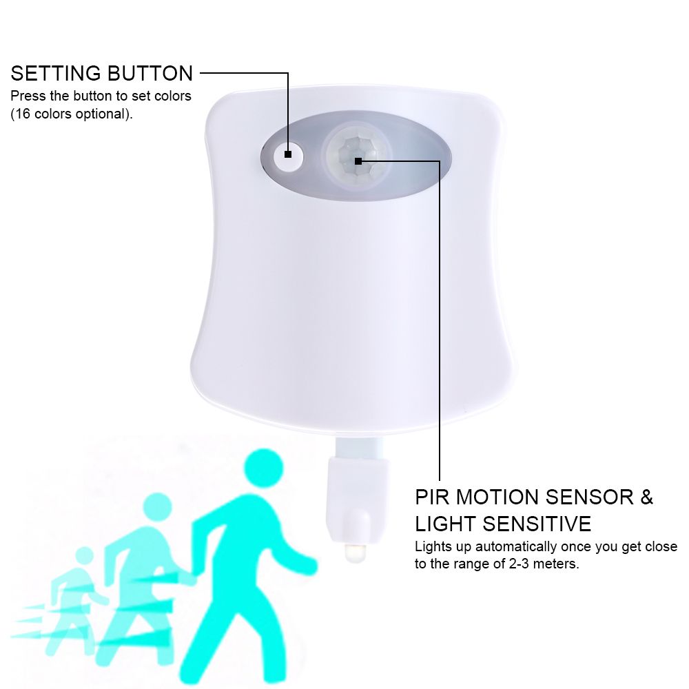16 Colors LED Toilet Nightlight Motion Activated Light