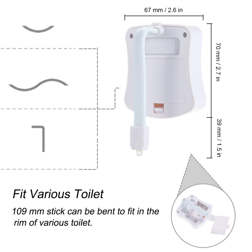 16 Colors LED Toilet Nightlight Motion Activated Light