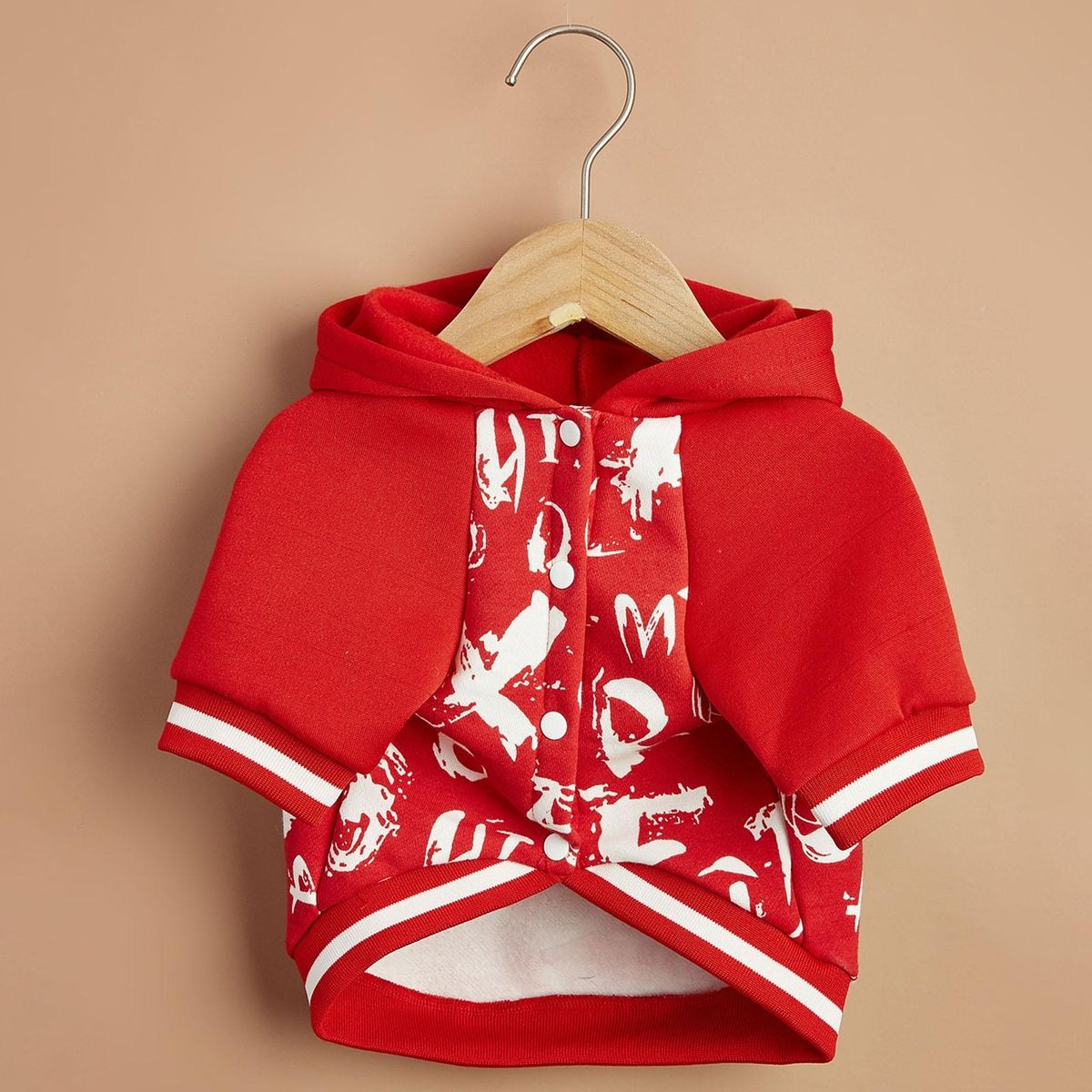 Dog Pullover Cute Letter Print Pet Hoodie Costume Red