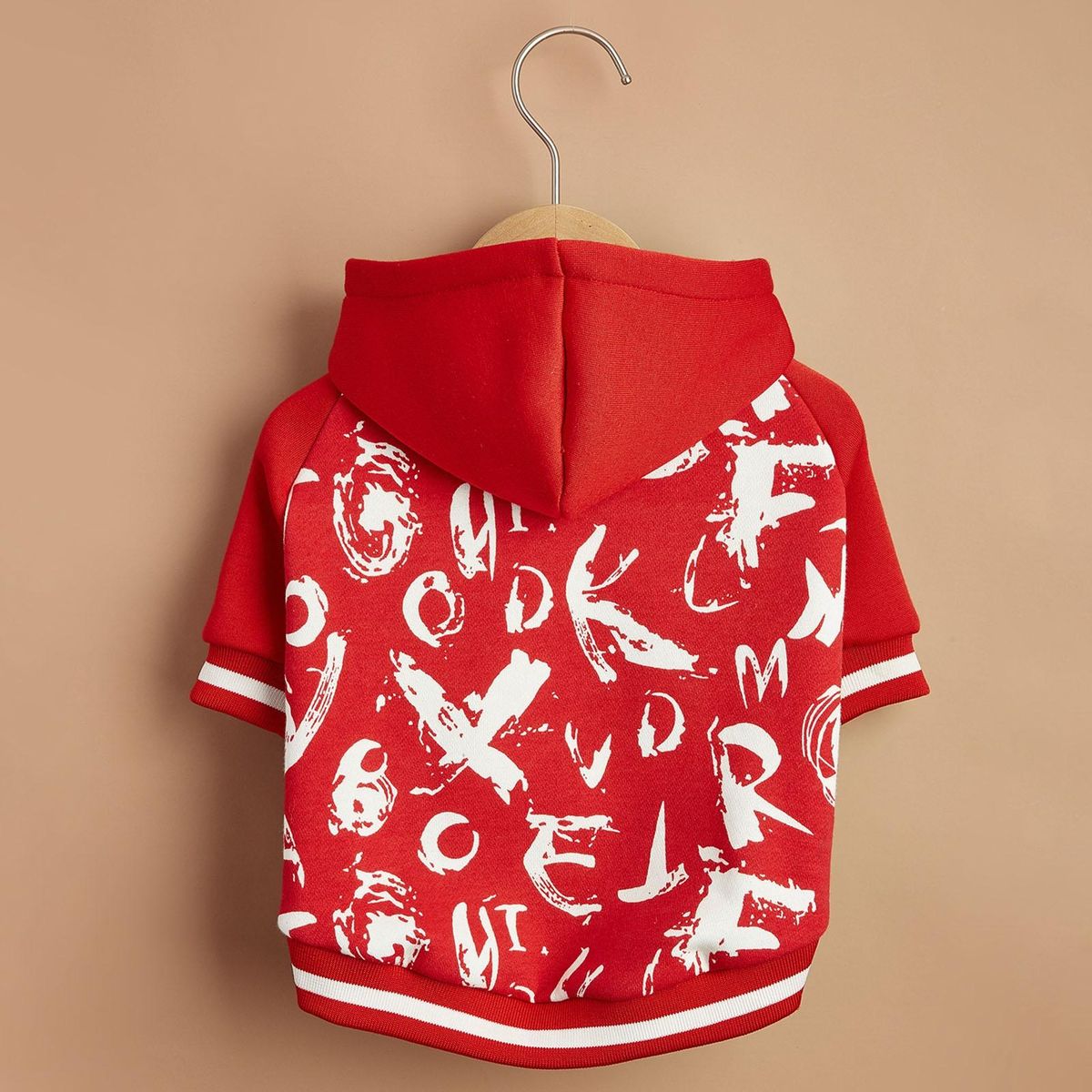 Dog Pullover Cute Letter Print Pet Hoodie Costume Red