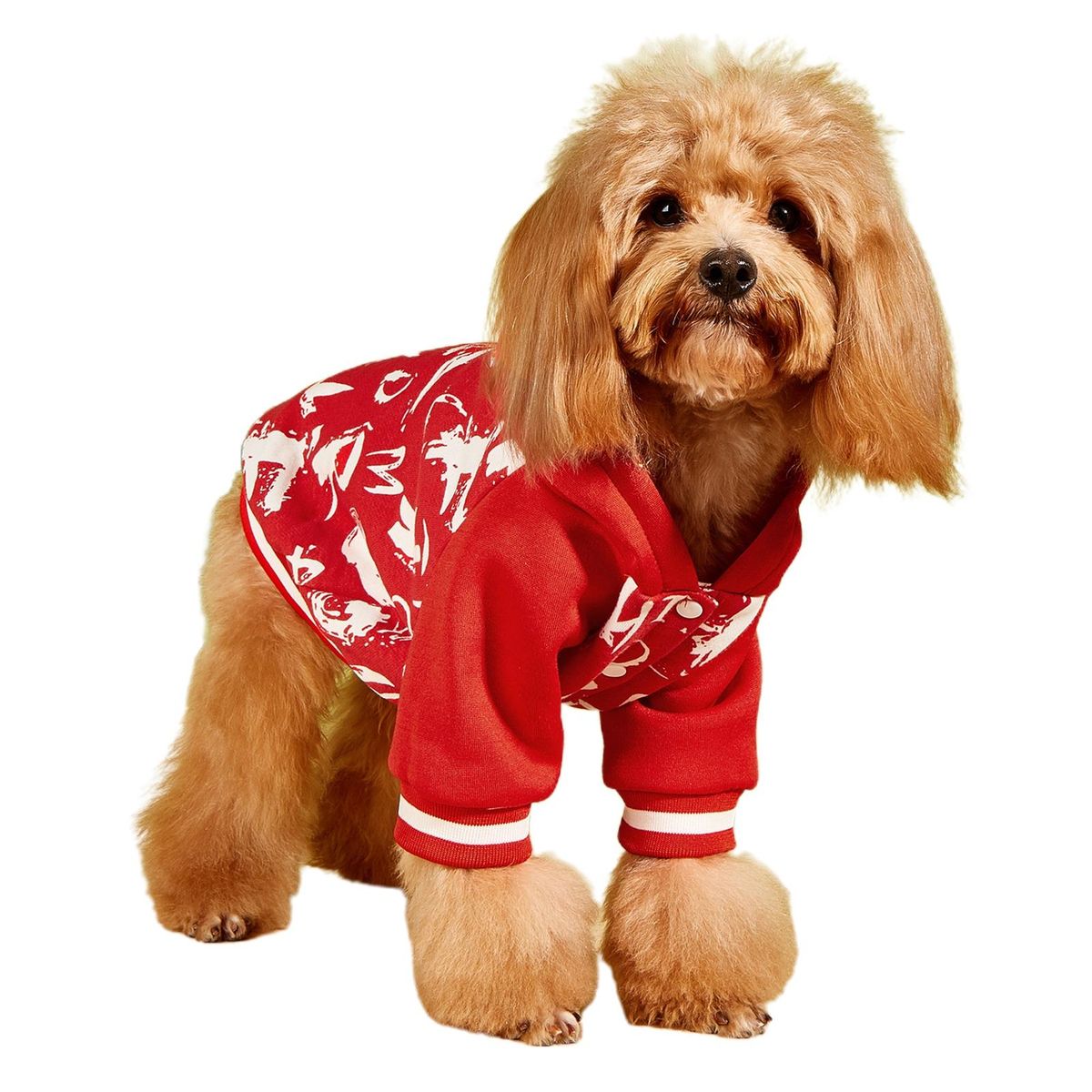 Dog Pullover Cute Letter Print Pet Hoodie Costume Red