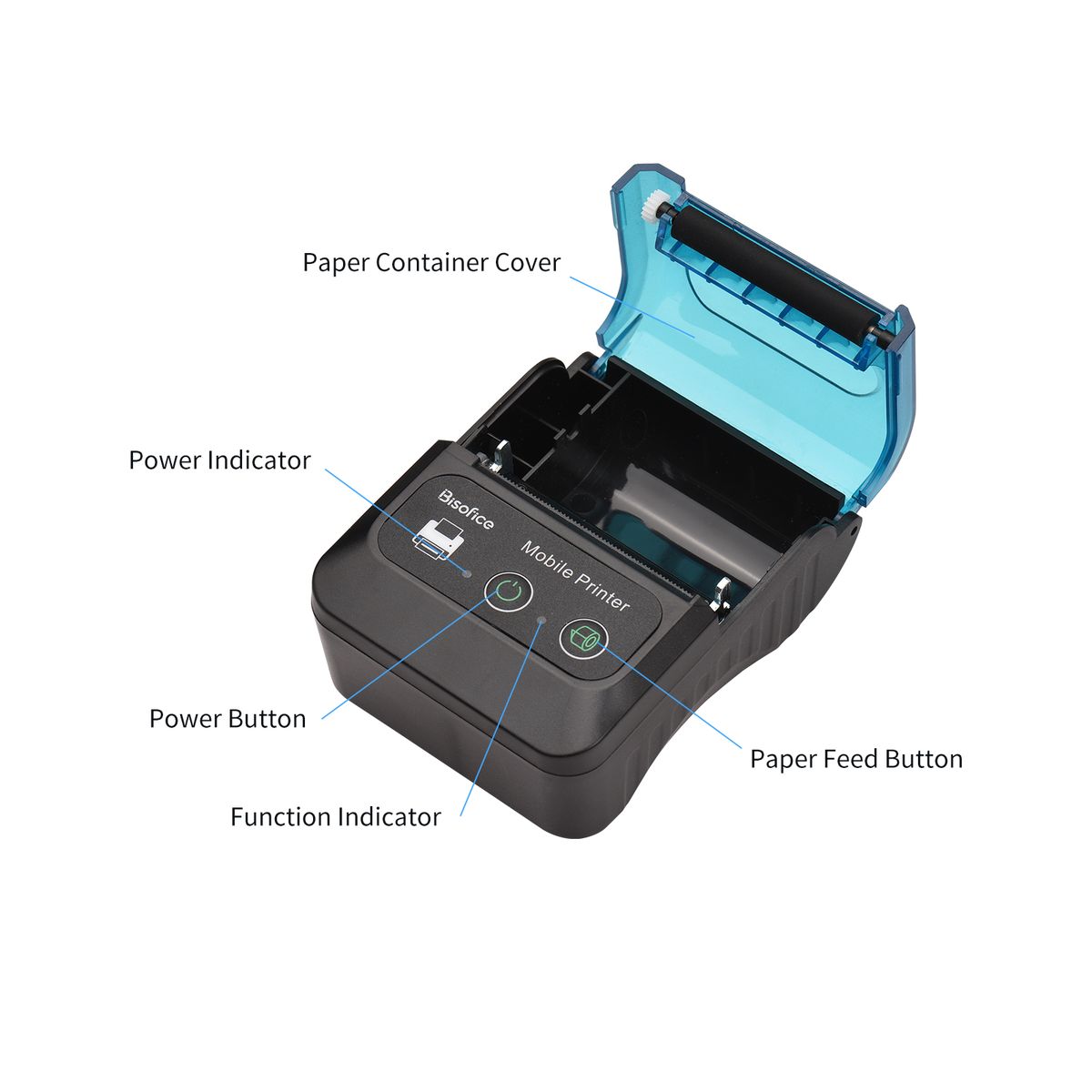 BT Portable 58mm Receipt Thermal Printer With 1 Paper
