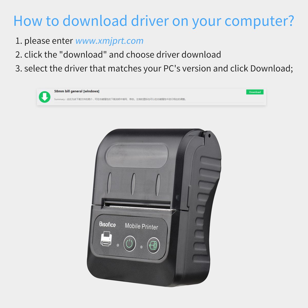 BT Portable 58mm Receipt Thermal Printer With 1 Paper