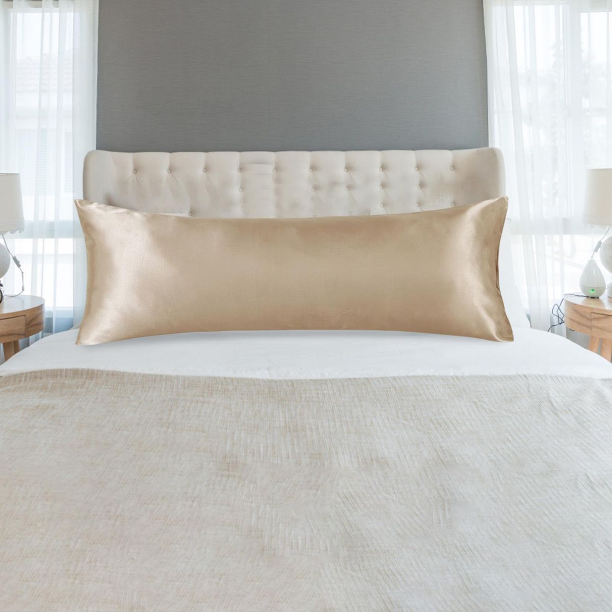 Long Pillowcase Pillow Protector Case Breathable For Khaki