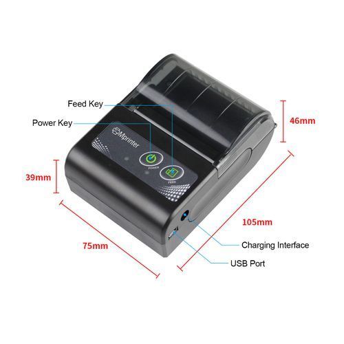 Portable 58mm Wireless BT Thermal Receipt Printer