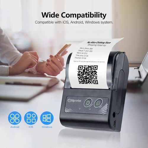 Portable 58mm Wireless BT Thermal Receipt Printer