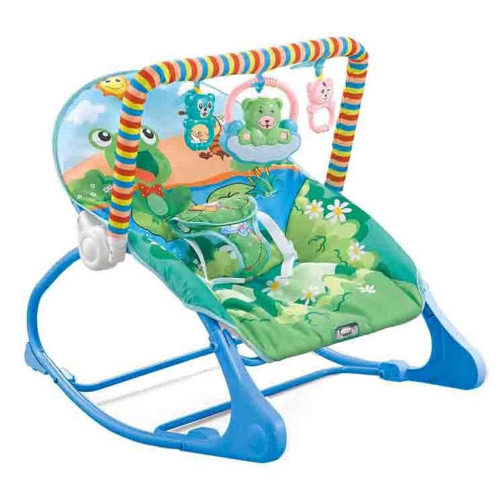 Portable Baby Bouncer Soothing Vibrating Infant Seat Baby Rocking Chair for Max. 18kg/40lbs Babies with Music Hanging Toys