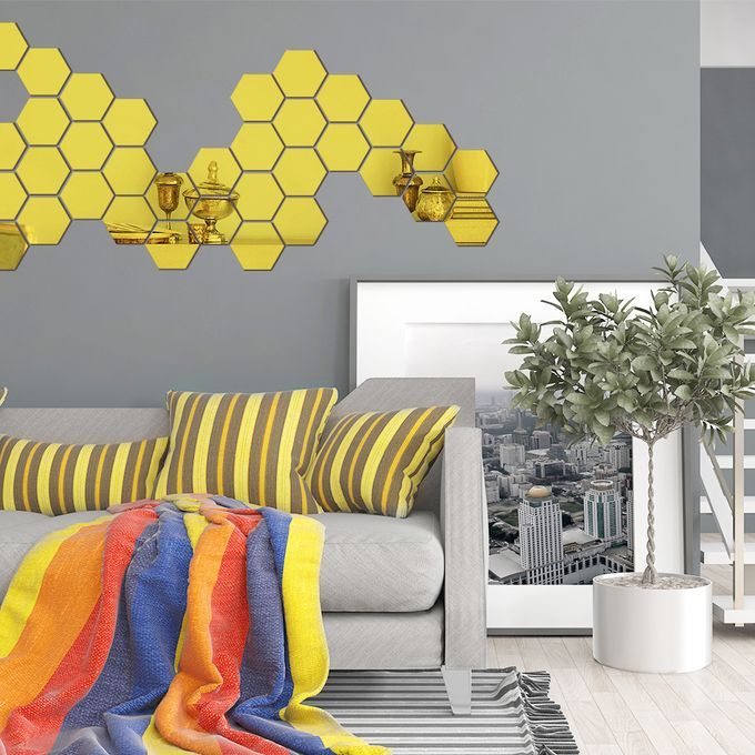 36 Pieces Removable Acrylic Mirror Setting Wall Sticker