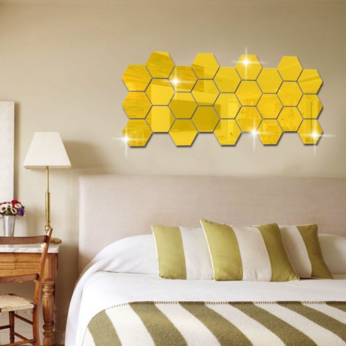 36 Pieces Removable Acrylic Mirror Setting Wall Sticker