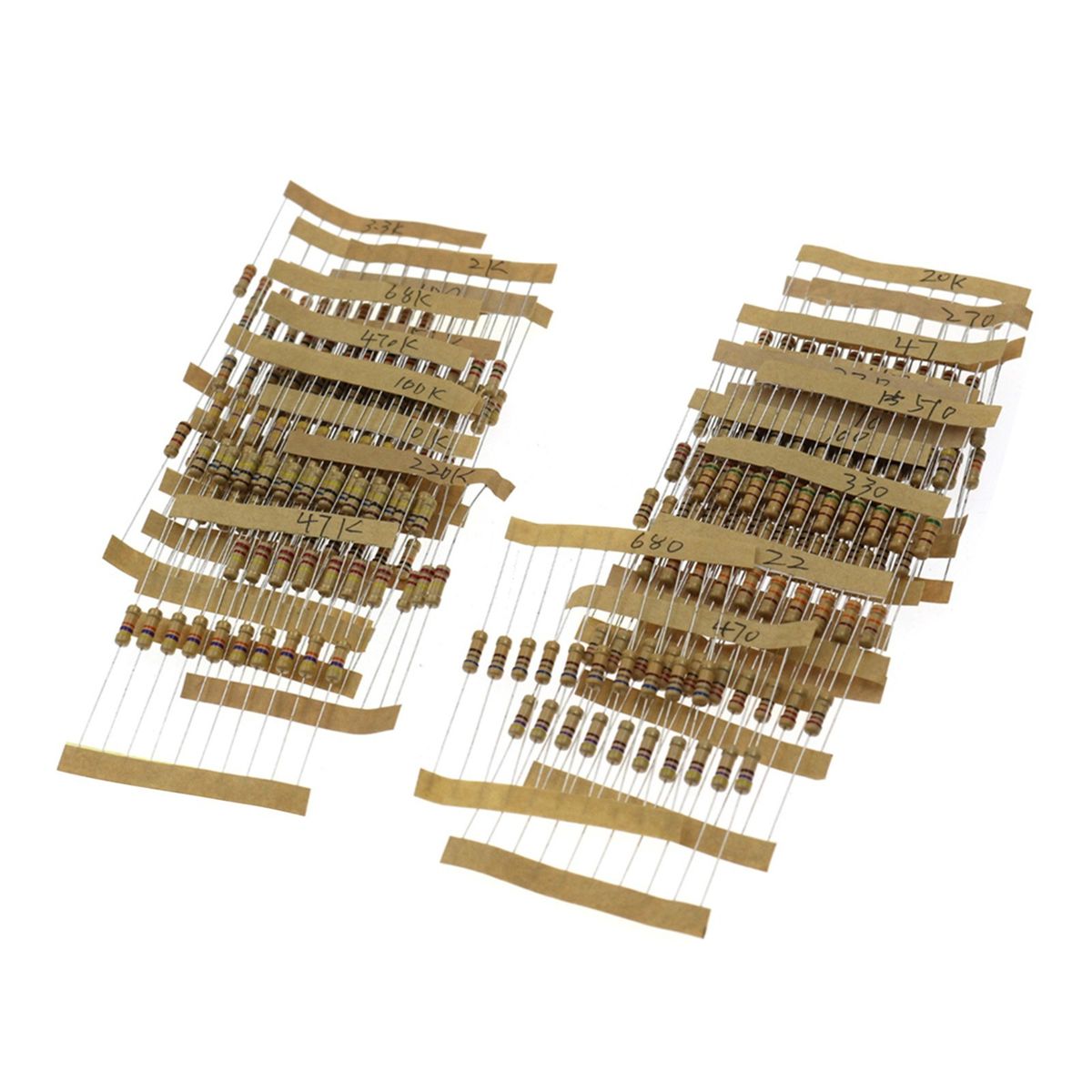 300PCS 30 Values 1/2W Carbon Film Resistors Kit 5% Metal