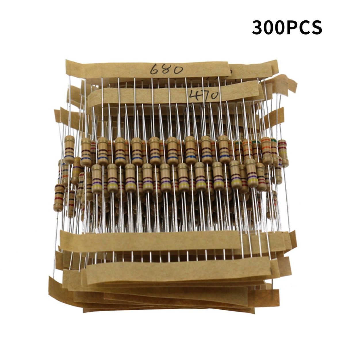 300PCS 30 Values 1/2W Carbon Film Resistors Kit 5% Metal