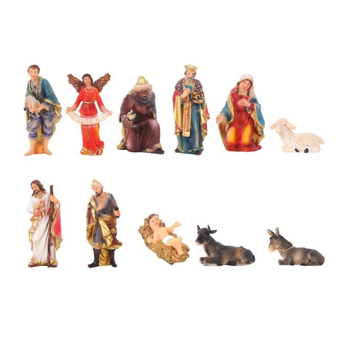 Nativity 11 Piece Set Manger Jesus Figurine Christmas Religious Manger