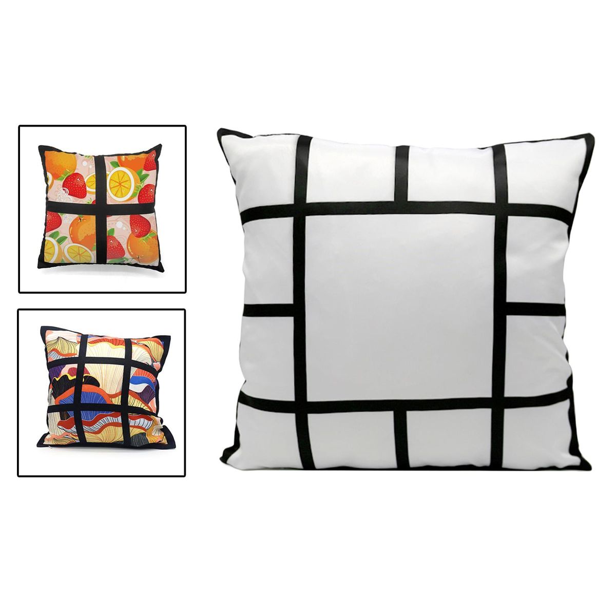 Sublimation Blank Panel Pillow Case Sofa Couch Bedroom Home 13 Grids