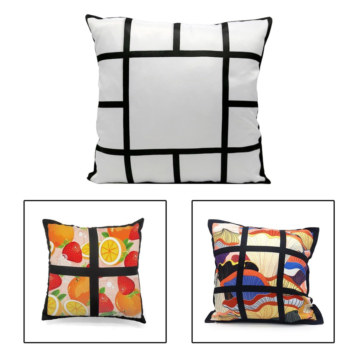Sublimation Blank Panel Pillow Case Sofa Couch Bedroom Home 13 Grids