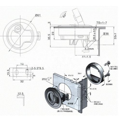 Latch Hatch Round Pull LatchLatch Flush Pull For1/4 Door