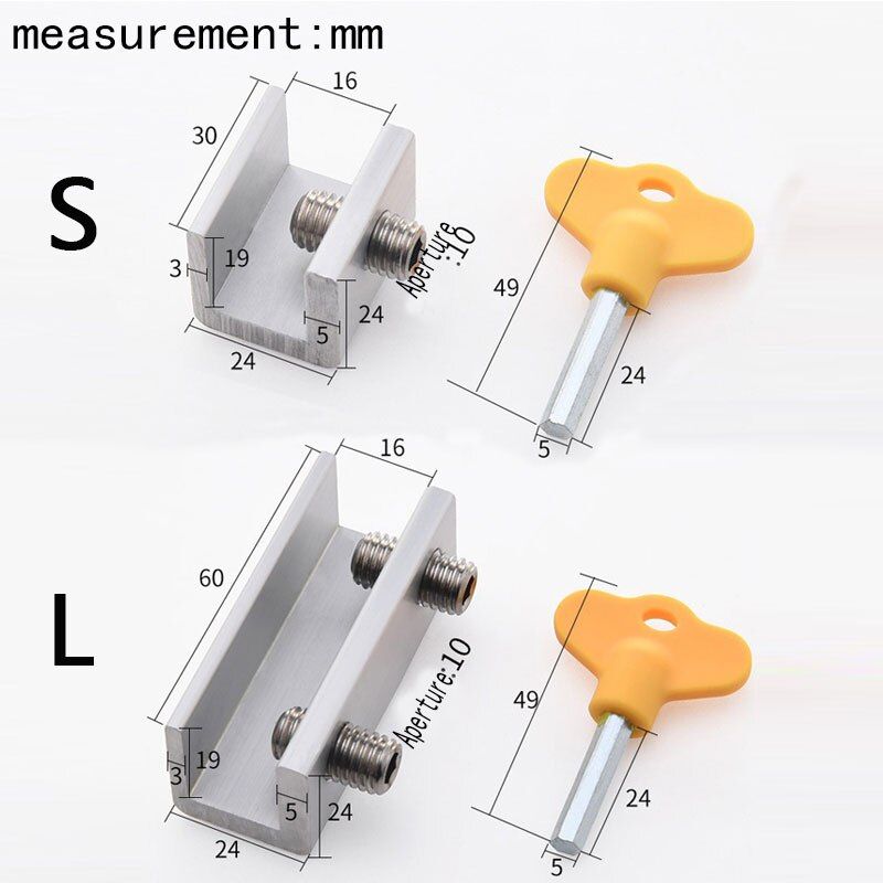 1 Set Adjustable Sliding Window Locks Stop Aluminum Alloy Door Frame Security