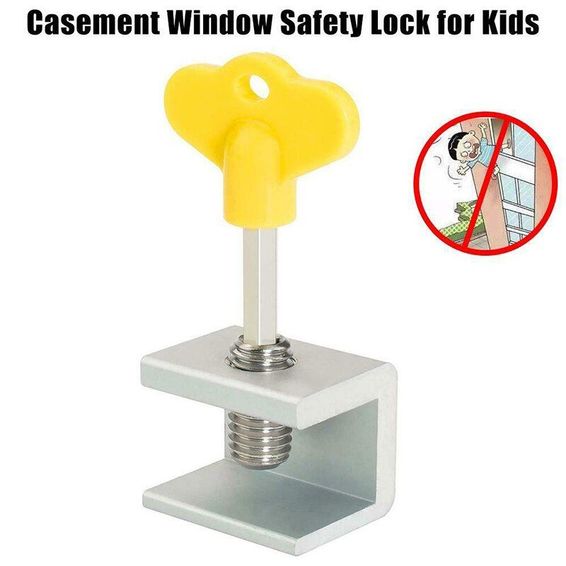 1 Set Adjustable Sliding Window Locks Stop Aluminum Alloy Door Frame Security