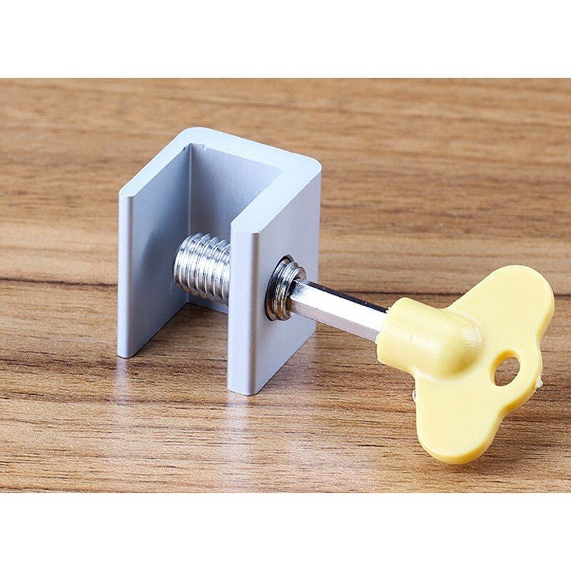 1 Set Adjustable Sliding Window Locks Stop Aluminum Alloy Door Frame Security