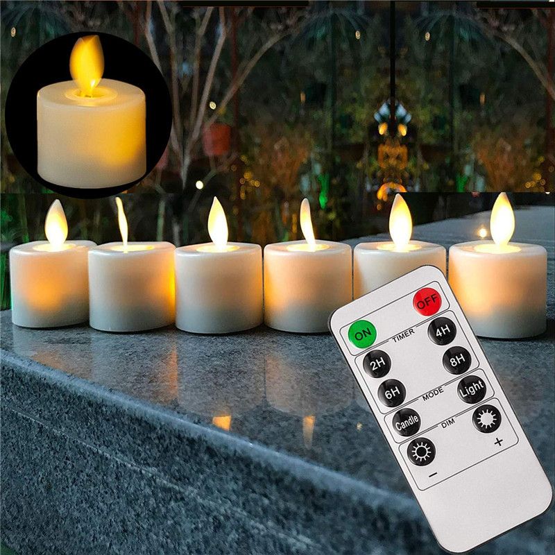 Pack Of 2 Remote Battery Operated Electric Candles