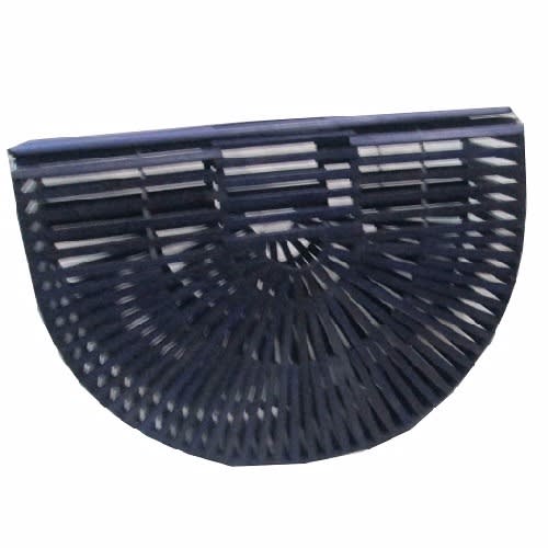 Big Bamboo Basket Ark Clutch Purse - Purple