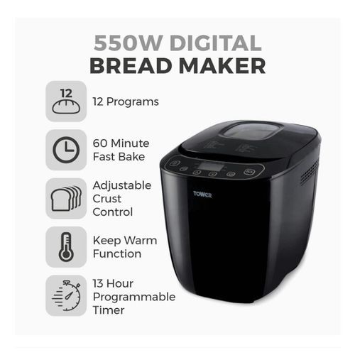 Fast Bake 2lb Digital Bread Maker - 550W