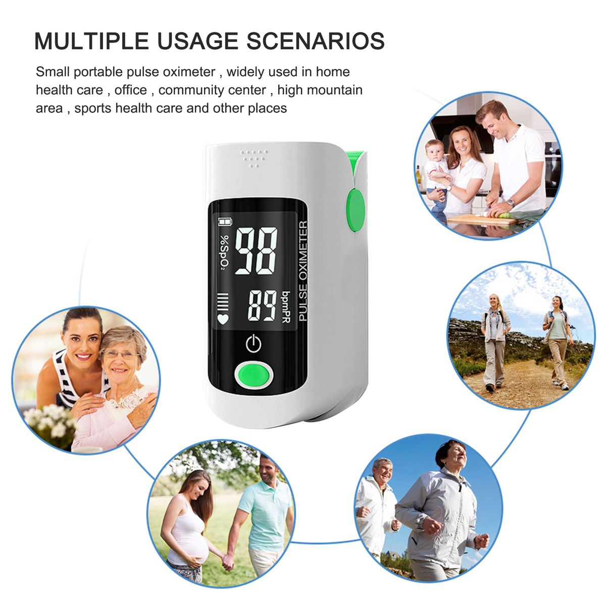 Fingertip Pulse Oximeter Blood Oxygen Saturation