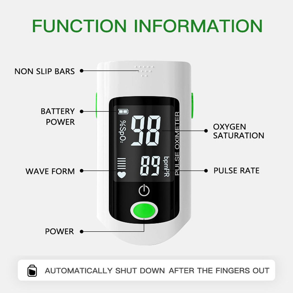 Fingertip Pulse Oximeter Blood Oxygen Saturation