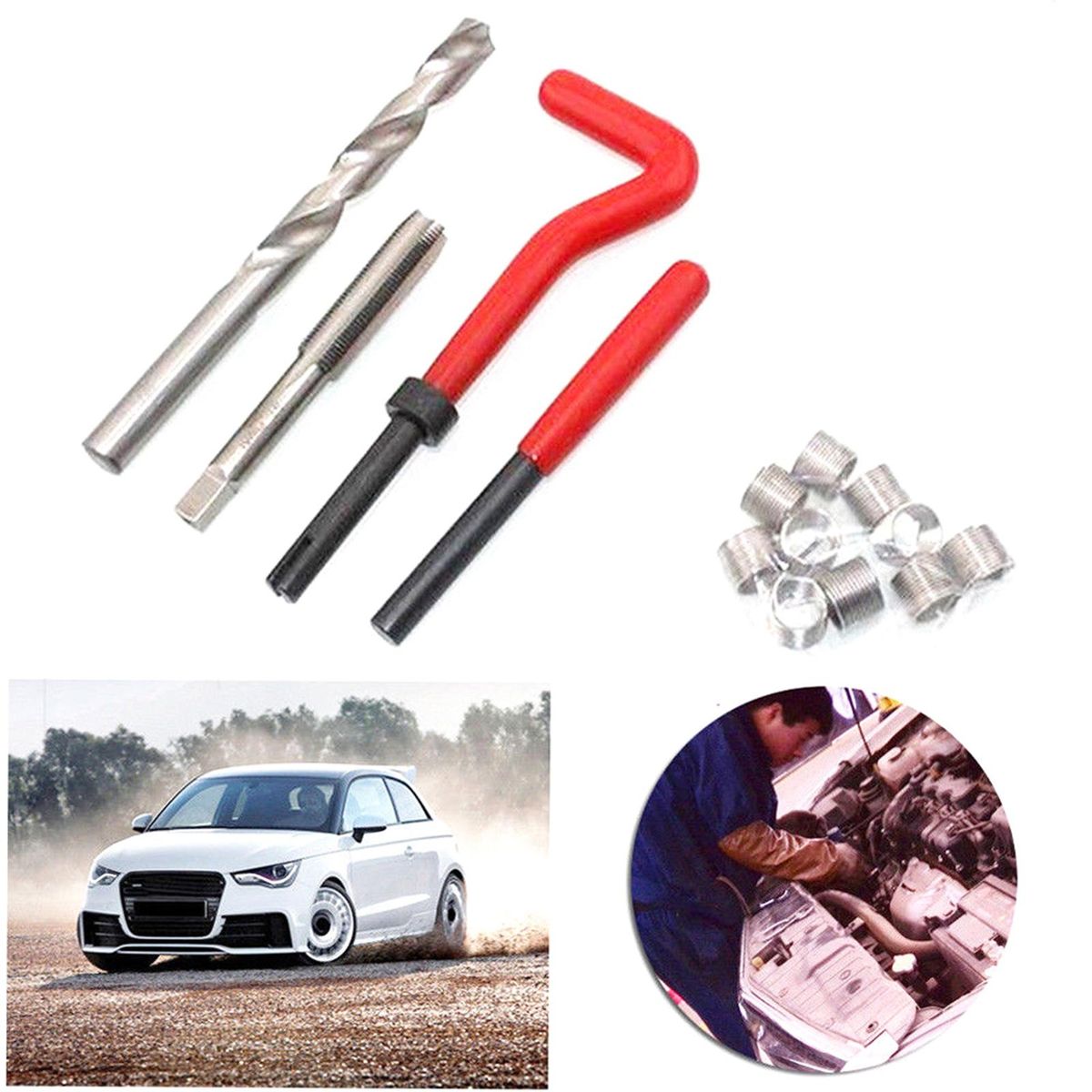 15Pcs Metric Thread Repair Insert Kit M5 M6 M8 M10 M12 M14 Helicoil Car Pro Coil Tool   M12 * 1.75