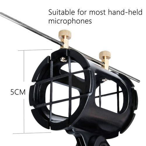 Professional Adjustable Desk Recording Microphone Stand With Phone Holder,Pop Filter.BLACK