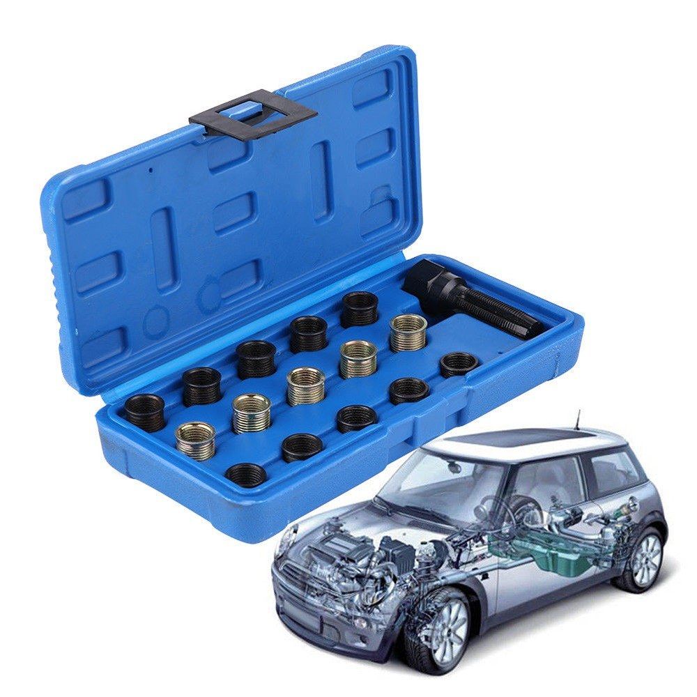 16Pcs Spark Plug Thread Repair Tool Kit M16 M14 Threaded