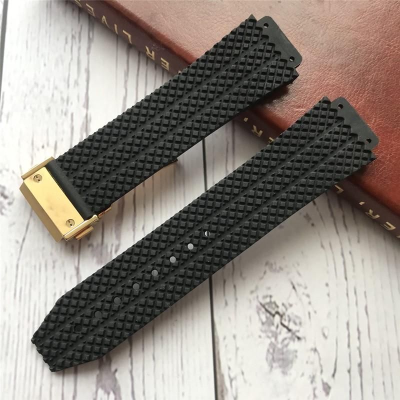 For Hublot rubber watch strap Yubo Big Bang series striped plaid waterproof silicone men women sports 26x19mm 24x17mm watchband