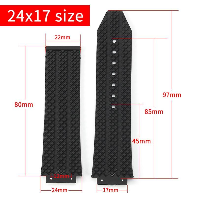 For Hublot rubber watch strap Yubo Big Bang series striped plaid waterproof silicone men women sports 26x19mm 24x17mm watchband