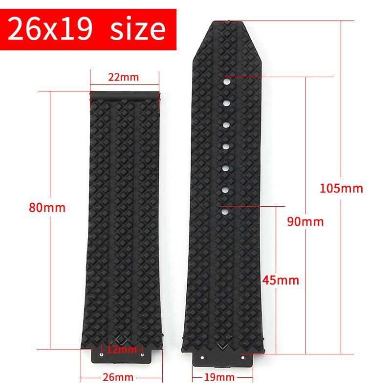 For Hublot rubber watch strap Yubo Big Bang series striped plaid waterproof silicone men women sports 26x19mm 24x17mm watchband