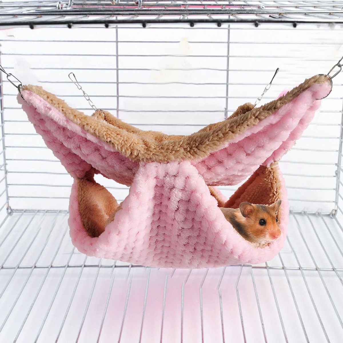 Hamster Den Ferret Rat Squirrel Plush Bed Sleeping Bag Pink