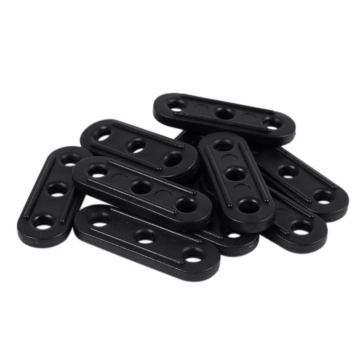 10Pcs Plastic Tent Guyline Bent Runners - Black