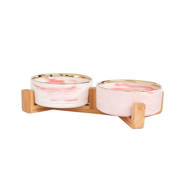 Marble Ceramic Dog Bowl Cat Food And Water Bowls