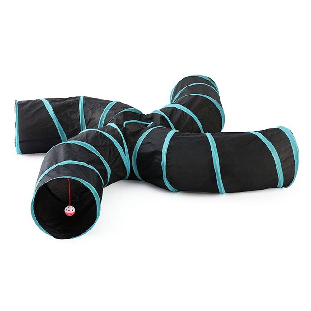 Indoor Cat Tunnel 4 Way Pet Play Tunnel Collapsible Tunnel