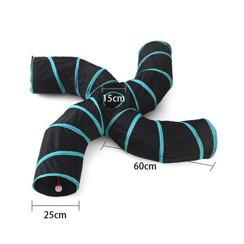 Indoor Cat Tunnel 4 Way Pet Play Tunnel Collapsible Tunnel