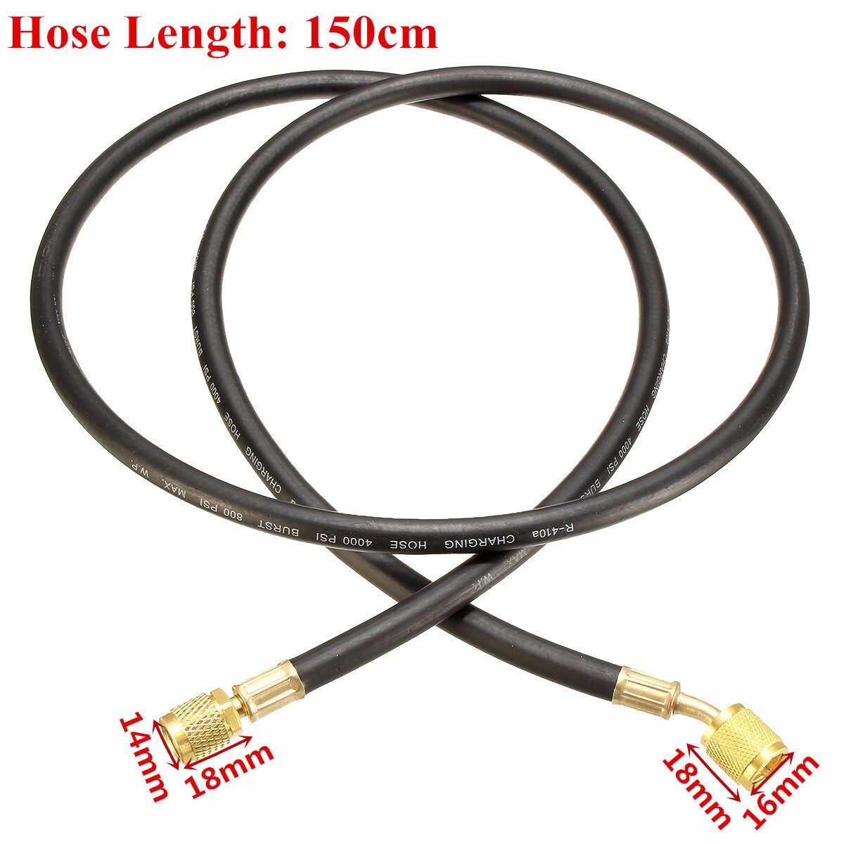 60" 5ft 800PSI AC Refrigeration Charging Hose Guage 1/4'' SAE HVAC R410a R134a