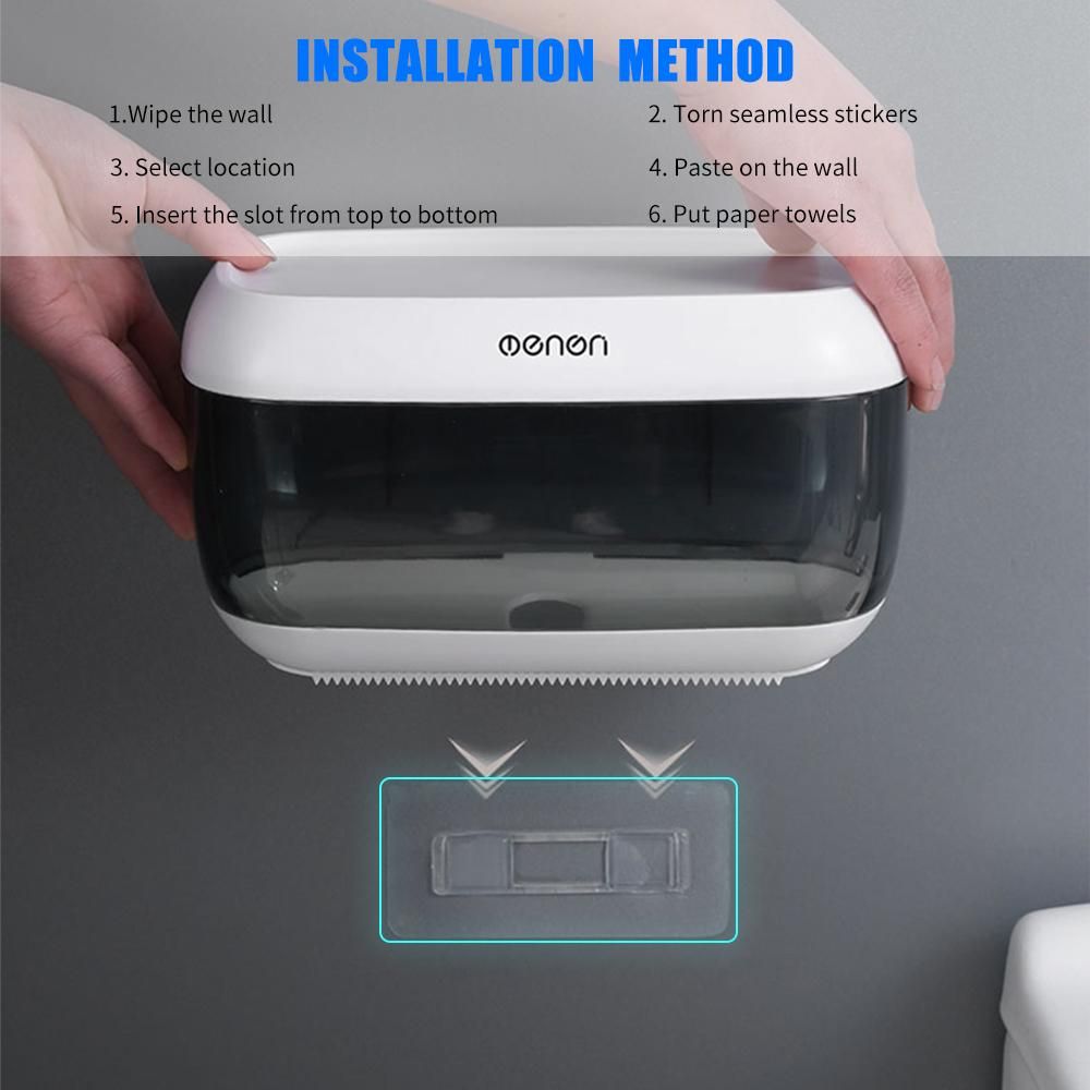 Menen Paper Towel Dispenser Wall Mounted Paper Towel Holder Dispenser Bathroom Toilet Tissue Dispenser Home Kitchen Paper Extraction Dispenser