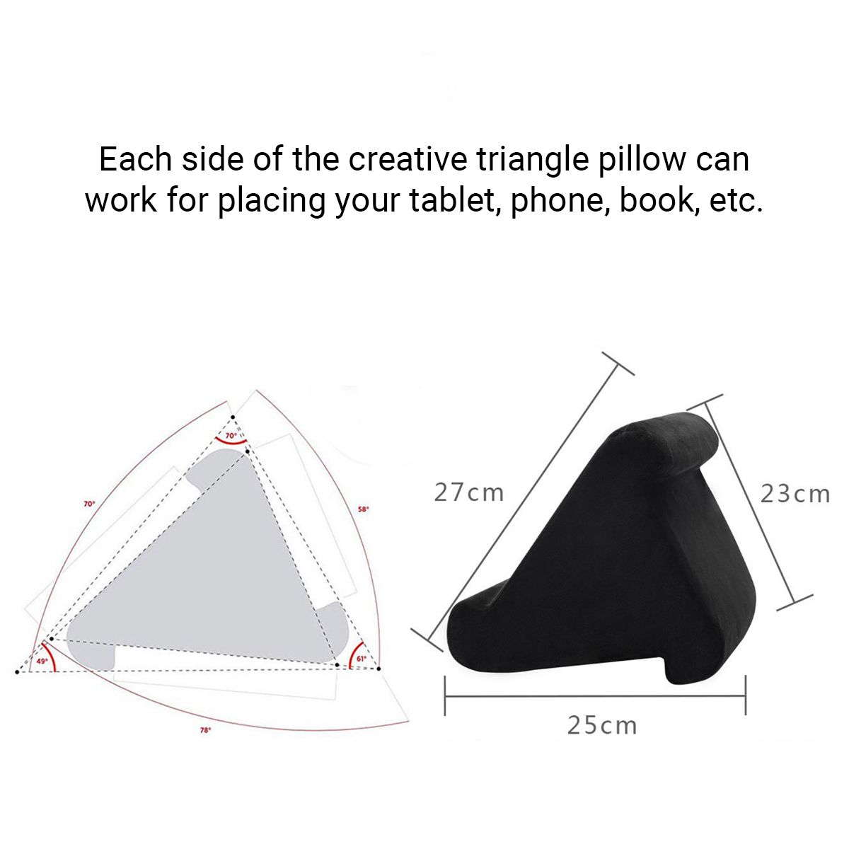 Triangle Pillow Stand Lap Cushion Backrest Reading Bed Rest