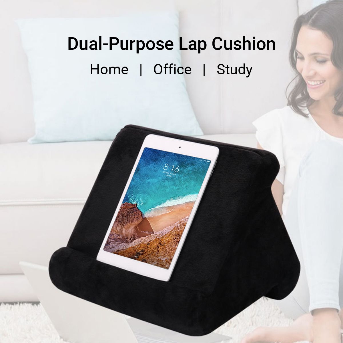 Triangle Pillow Stand Lap Cushion Backrest Reading Bed Rest